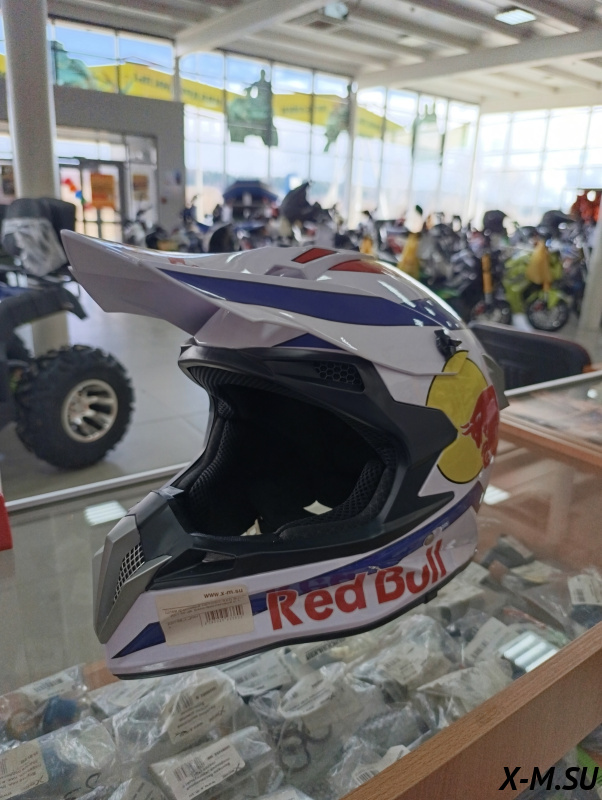 Шлем кроссовый HETOSHI RED BULL XD1-86 цв. Бело-фиолетовый р. L Шлем кроссовый HETOSHI RED BULL XD1-86 цв. Бело-фиолетовый р. L