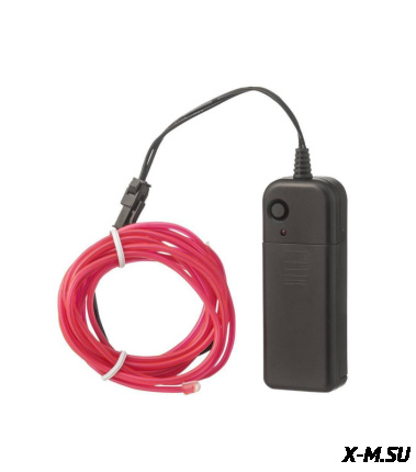 Нить светодиодная (D2.3мм, L-2м, 60LED) 3V (цв. красный)