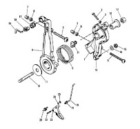 Дроссель и рычаг 2-Х ТАКТНОГО ПЛМ MERCURY 90 Серийный номер от 9506481 до 9589038