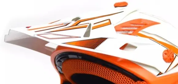 Козырек для шлема Атаки SC-16 белый/оранжевый глянцевый